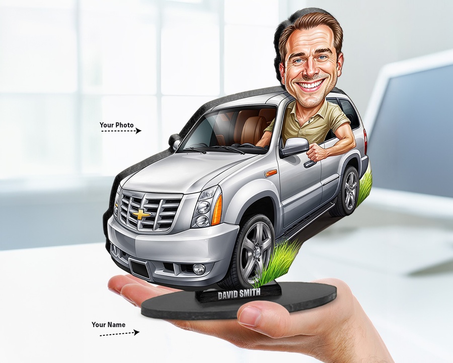 Auto Sales Professional — Female figurine — custom personalized Business gift, premium wood 8 inches
