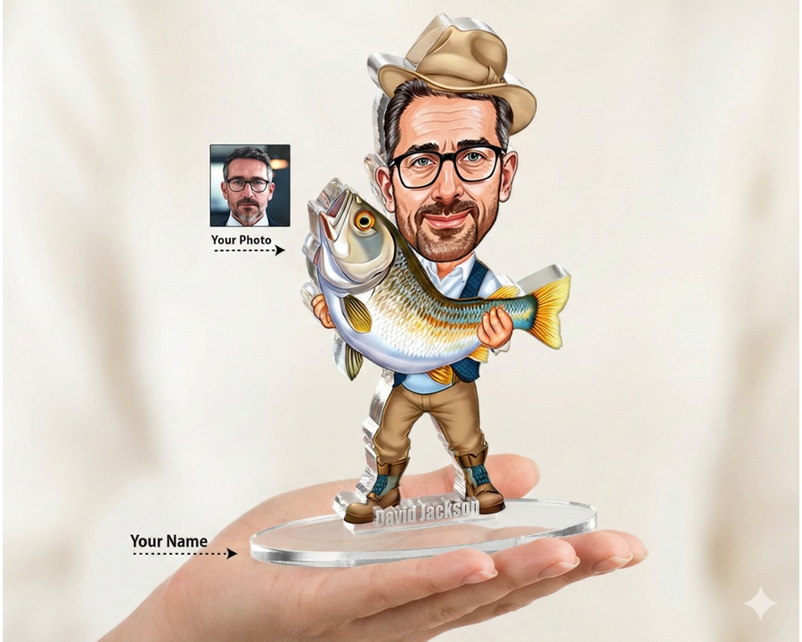 Fisherman — Classic Angler figurine — custom Sport gift