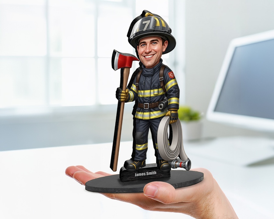 Firefighter figurine — custom Healthcare gift