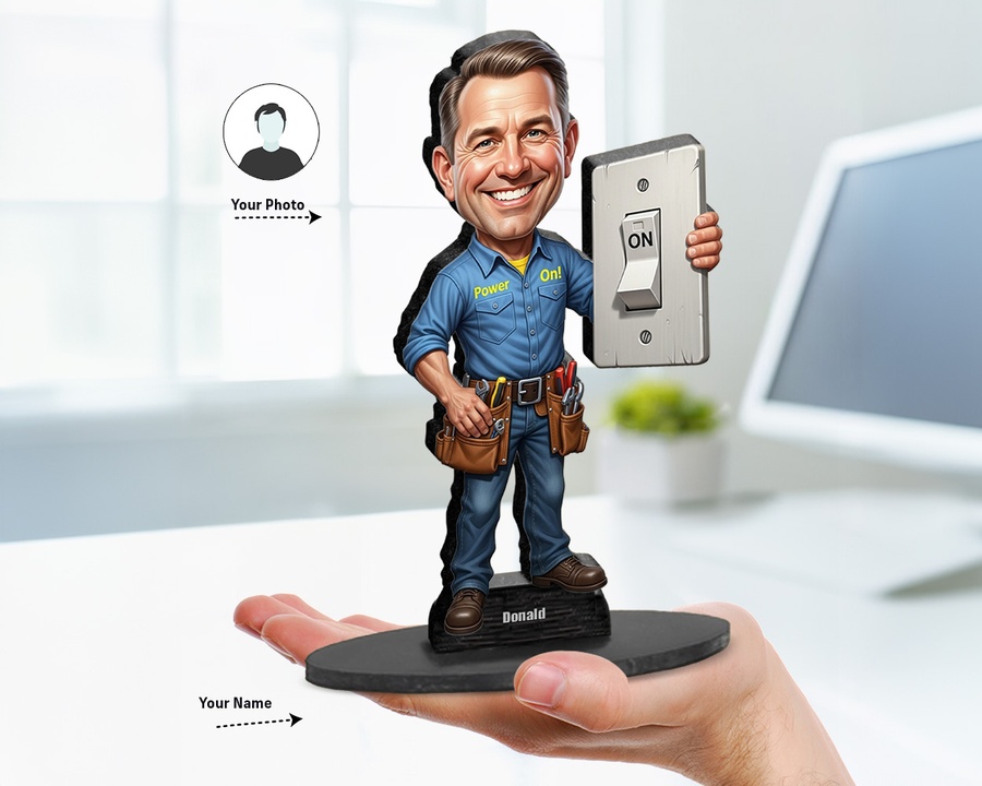 Electrician figurine — custom Business gift