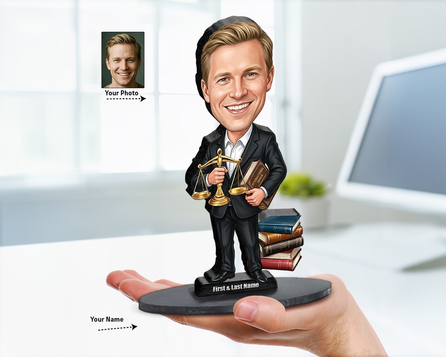 Attorney with Law Books figurine — custom Business gift