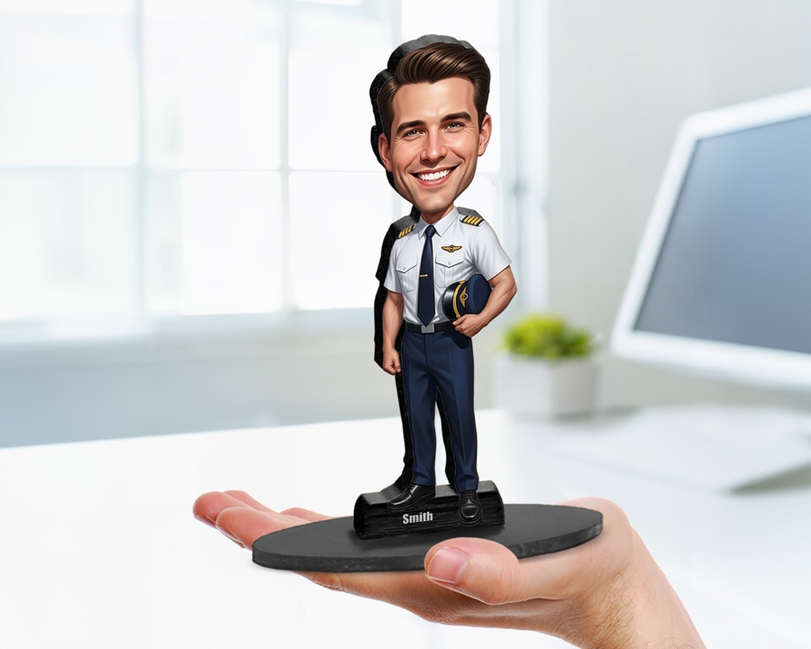 Commercial Pilot figurine — custom Business gift