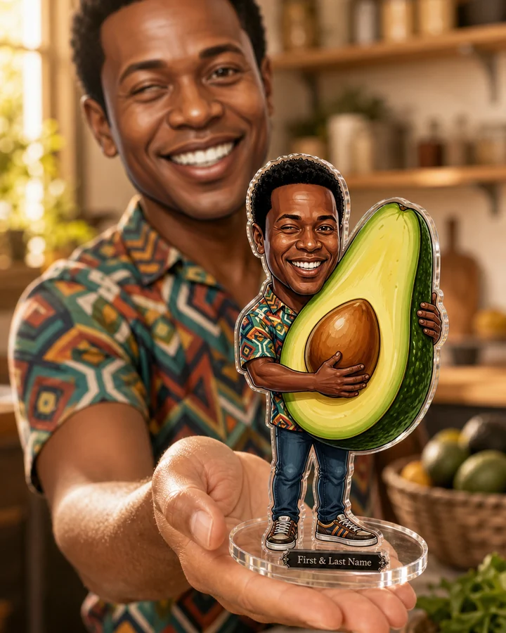 Avocado Lover figurine — custom personalized Culinary gift, premium wood 8 inches