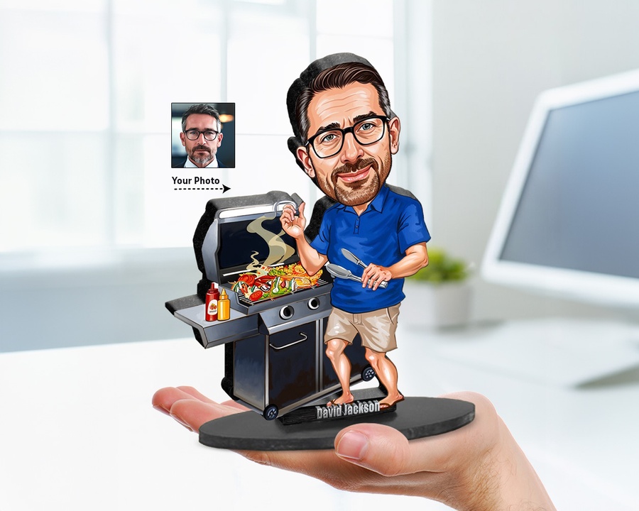 Bbq Chef Grill figurine — custom Culinary gift