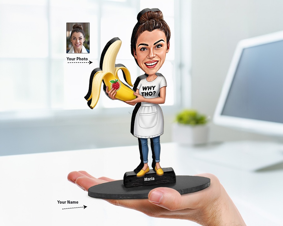 Chef Cooking Pot figurine — custom personalized Culinary gift, premium wood 8 inches