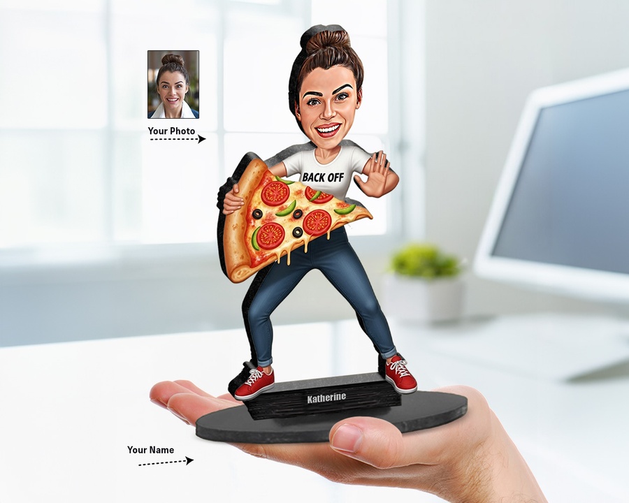 Chef Pizza Peel figurine — custom personalized Culinary gift, premium wood 8 inches
