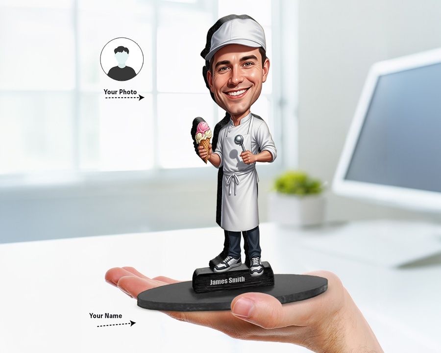 Sushi Chef figurine — custom personalized Culinary gift, premium wood 8 inches