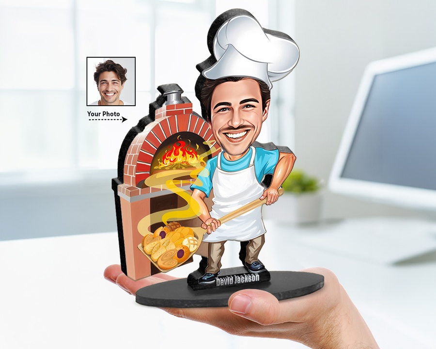 Taco King Tacos figurine — custom personalized Culinary gift, premium wood 8 inches