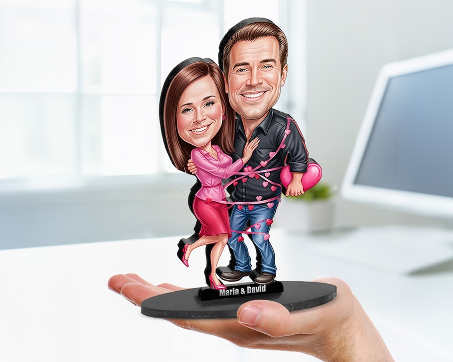 Dancing Couple figurine — custom personalized Family gift, premium wood 8 inches