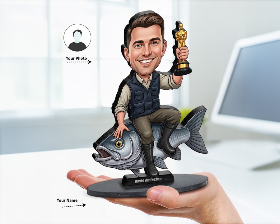 Fishing Champion Award figurine — custom Funny gift