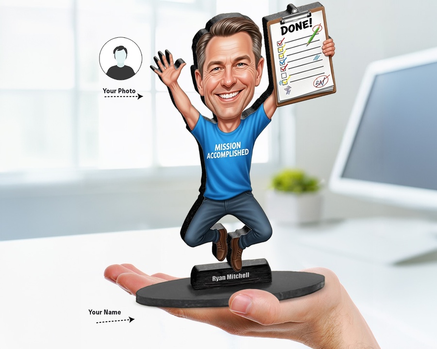 Mission Accomplished Award figurine — custom Funny gift