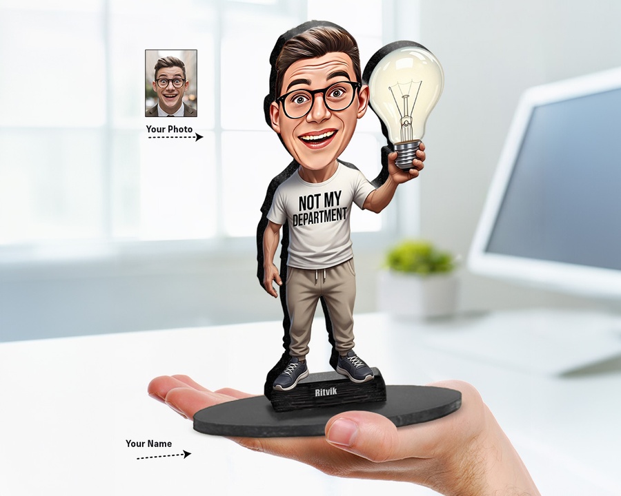 Not My Department figurine — custom personalized Business gift, premium wood 8 inches