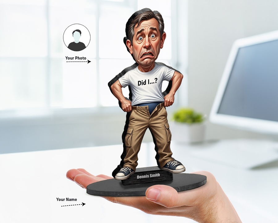 Underwear Pants Gag figurine — custom personalized Funny gift, premium wood 8 inches