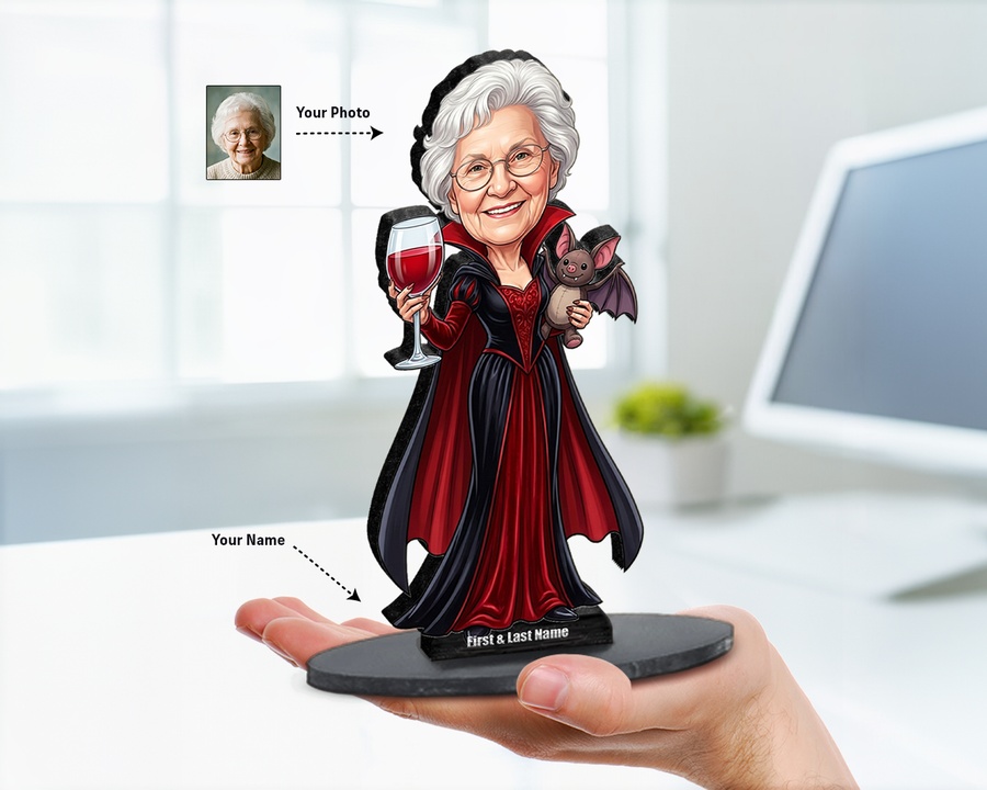 Vampire Grandma Wine figurine — custom Seasonal gift