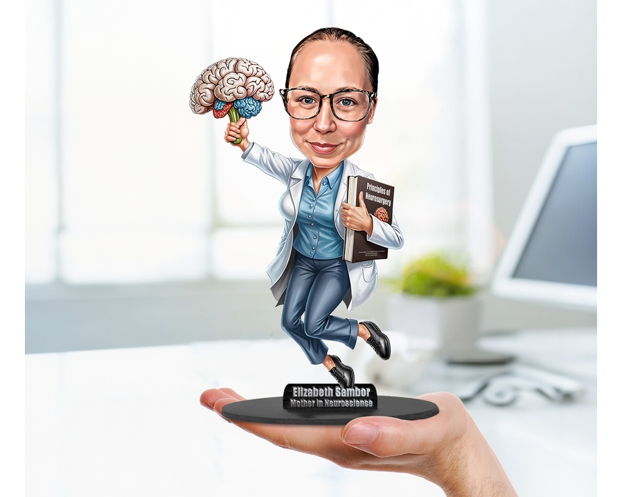 Healthcare Professional figurine — custom personalized Healthcare gift, premium wood 8 inches