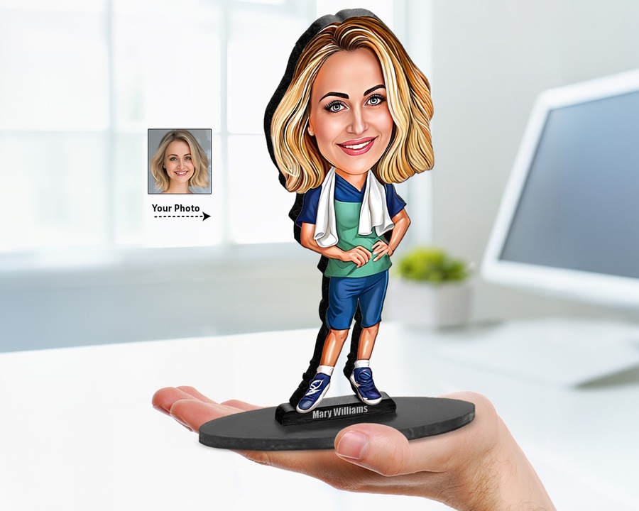 Healthcare Professional figurine — custom personalized Healthcare gift, premium wood 8 inches