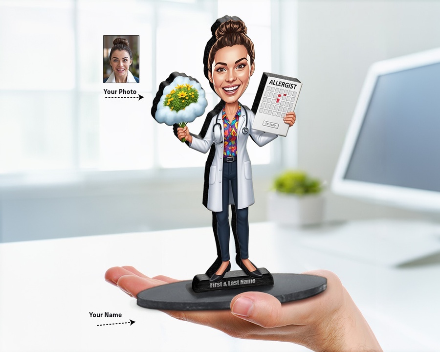 Healthcare Professional figurine — custom personalized Healthcare gift, premium wood 8 inches