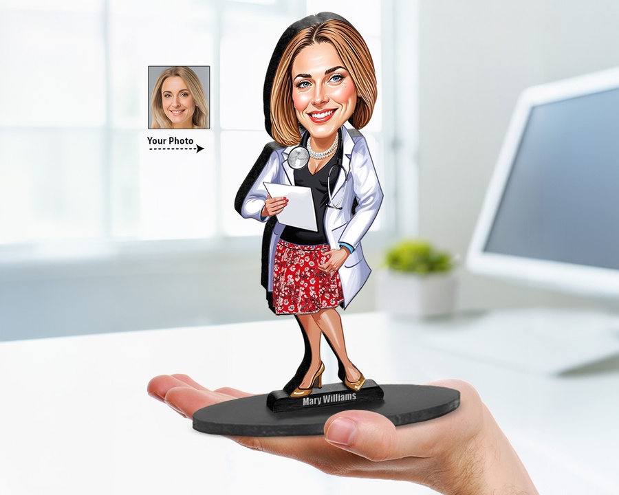 Healthcare Professional figurine — custom personalized Healthcare gift, premium wood 8 inches