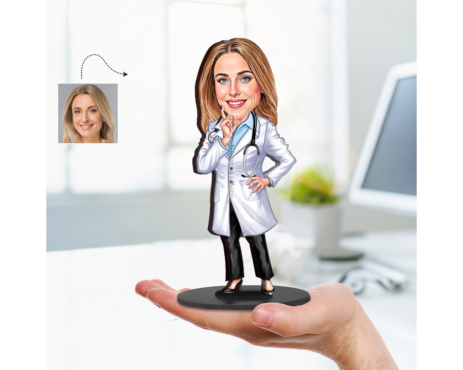 Healthcare Professional figurine — custom personalized Healthcare gift, premium wood 8 inches