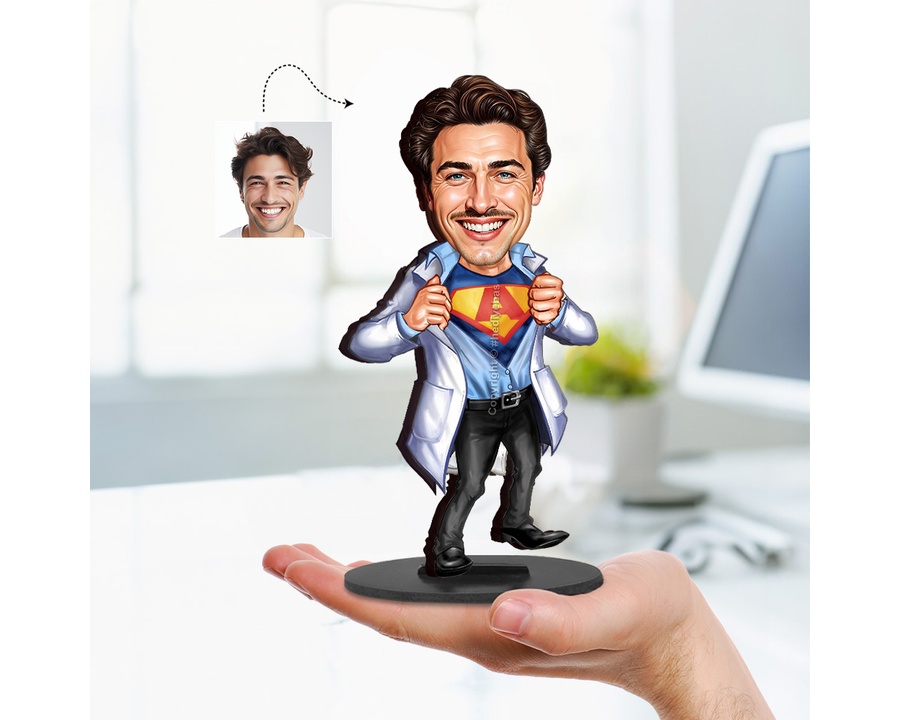 Healthcare Professional figurine — custom personalized Healthcare gift, premium wood 8 inches