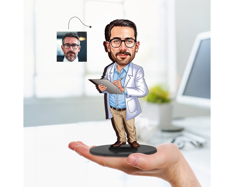Healthcare Professional figurine — custom personalized Healthcare gift, premium wood 8 inches