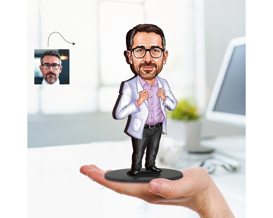 Healthcare Professional figurine — custom personalized Healthcare gift, premium wood 8 inches