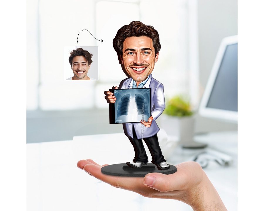 Healthcare Professional figurine — custom personalized Healthcare gift, premium wood 8 inches