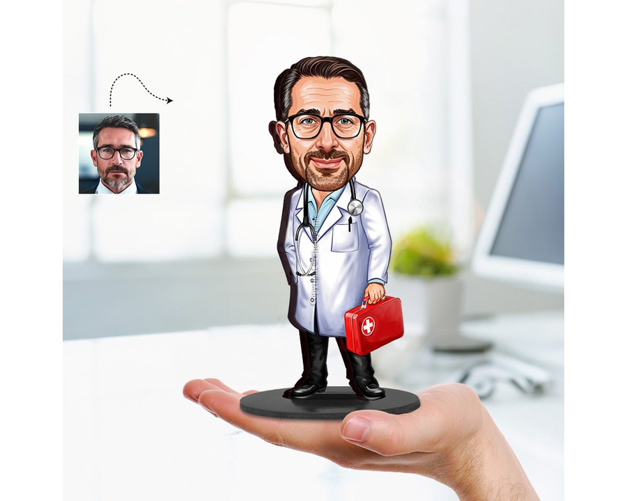 Healthcare Professional figurine — custom personalized Healthcare gift, premium wood 8 inches