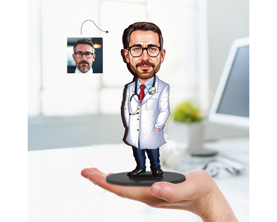 Healthcare Professional figurine — custom personalized Healthcare gift, premium wood 8 inches