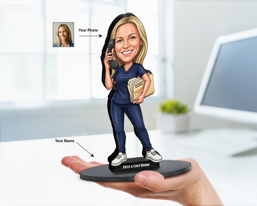 Healthcare Professional figurine — custom personalized Healthcare gift, premium wood 8 inches