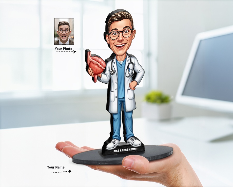 Urologist figurine — custom personalized Healthcare gift, premium wood 8 inches