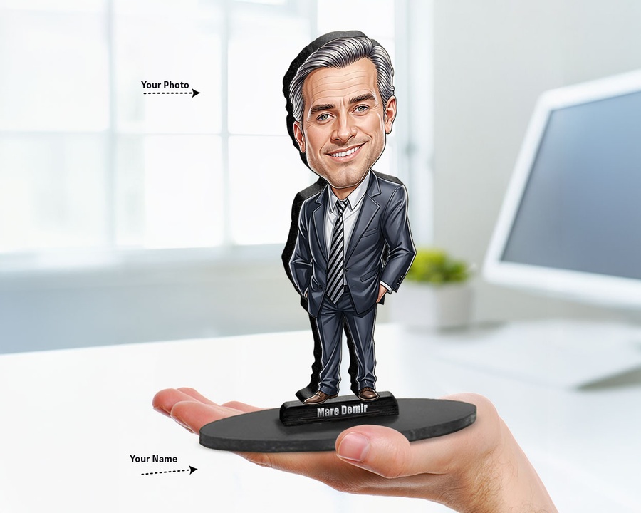 Businessman — Formal Suit II figurine — custom personalized Business gift, premium wood 8 inches