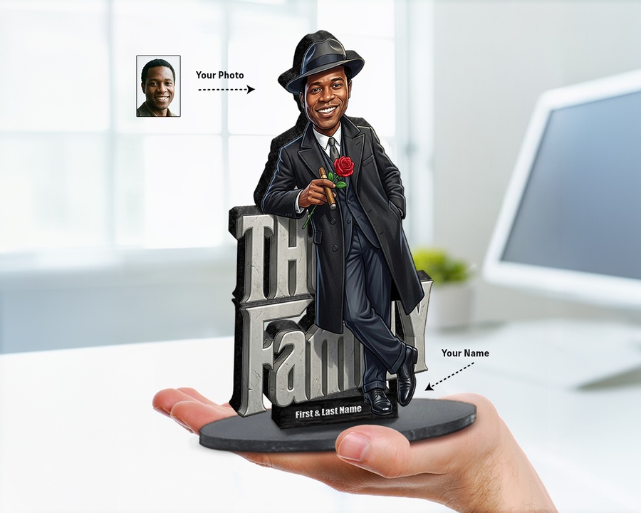 Detective — Noir Style figurine — custom personalized Business gift, premium wood 8 inches