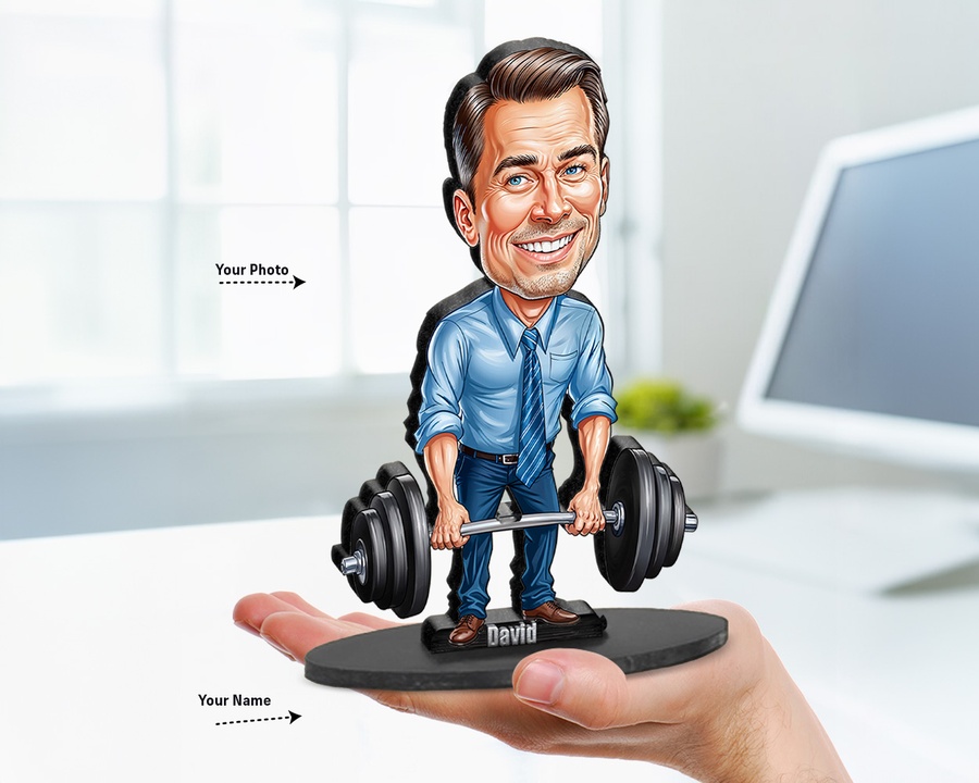 Mechanic figurine — custom personalized Business gift, premium wood 8 inches