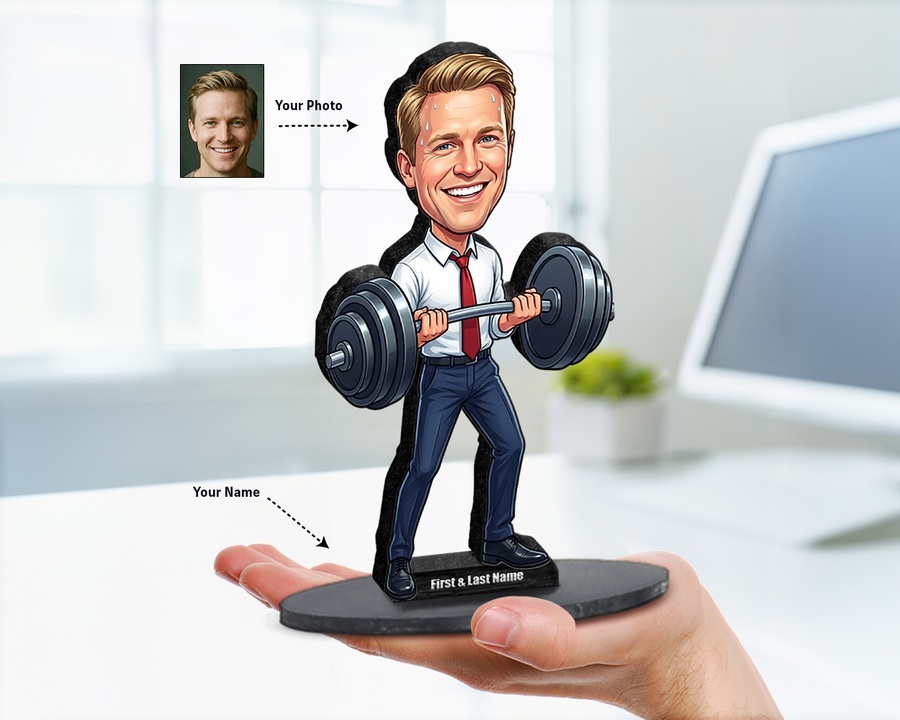 Personal Trainer figurine — custom personalized Sport gift, premium wood 8 inches
