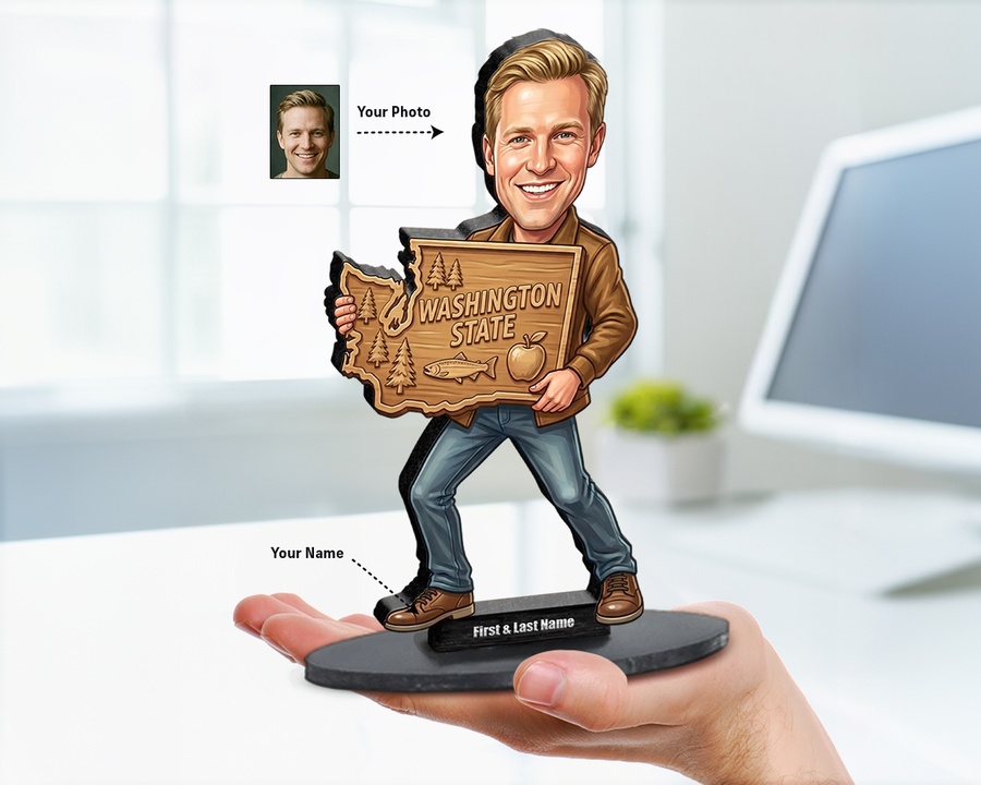 Realtor — Sold Sign figurine — custom personalized Business gift, premium wood 8 inches