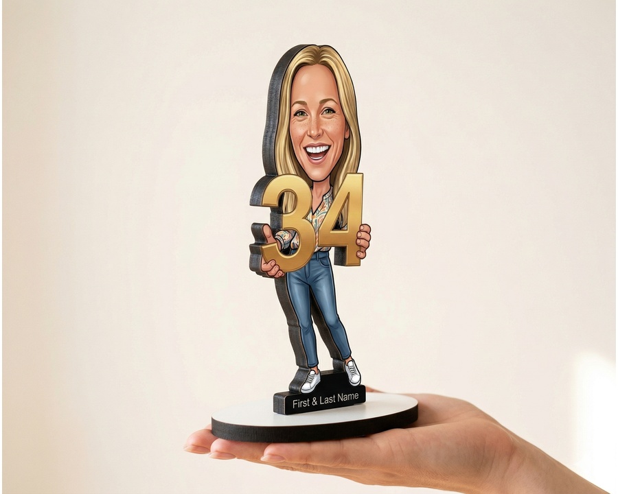 34th Birthday Gold Number figurine — custom New Arrivals gift