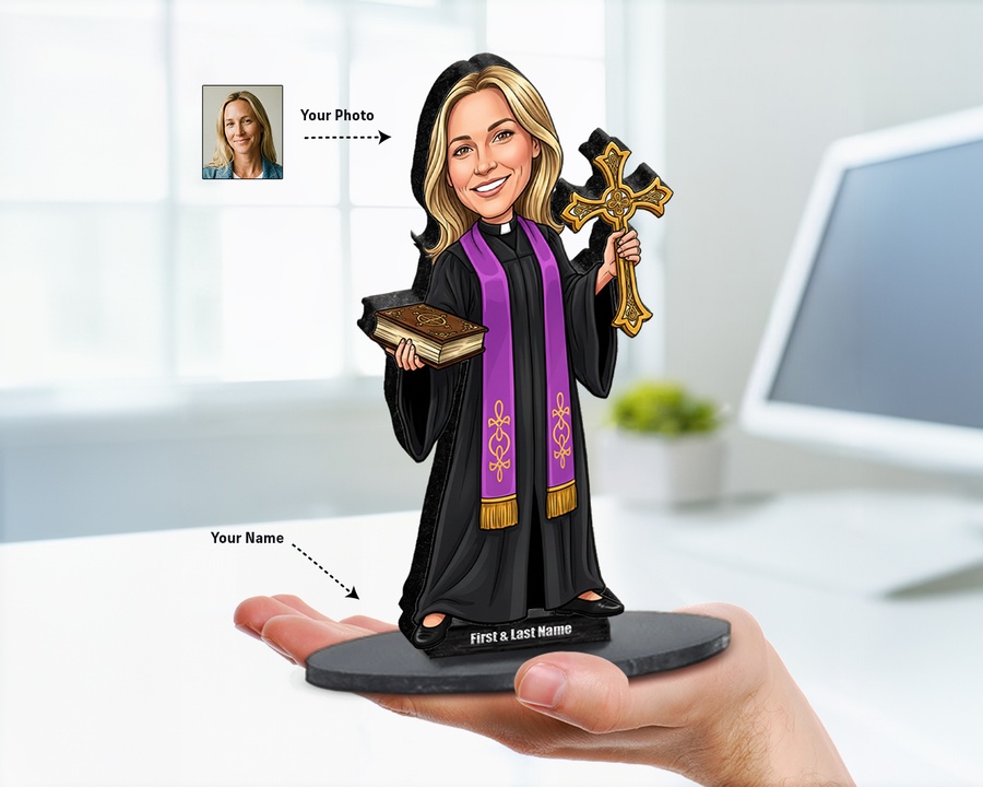 Pastor (Female) figurine — custom Education gift