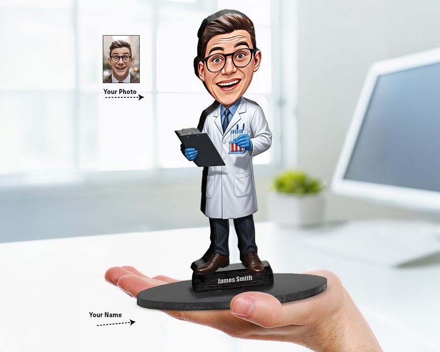 Laboratory Technician figurine — custom personalized Business gift, premium wood 8 inches