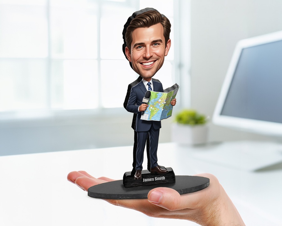 Meteorology Presenter figurine — custom personalized Business gift, premium wood 8 inches