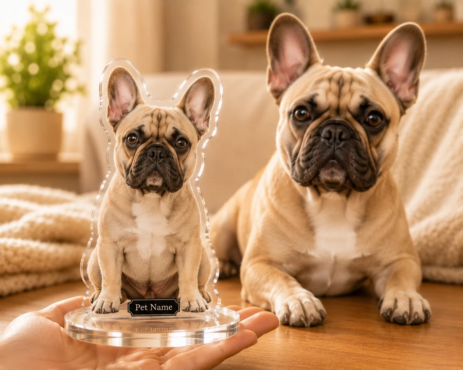 French Bulldog figurine — custom personalized Pets gift, premium wood 8 inches