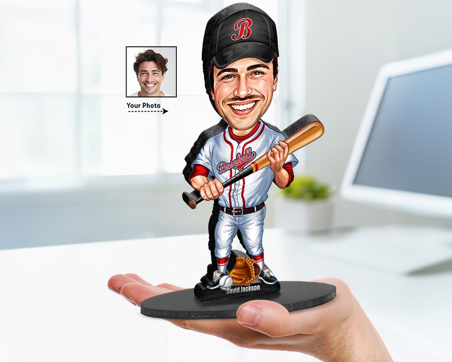 Baseball Player figurine — custom personalized Sport gift, premium wood 8 inches