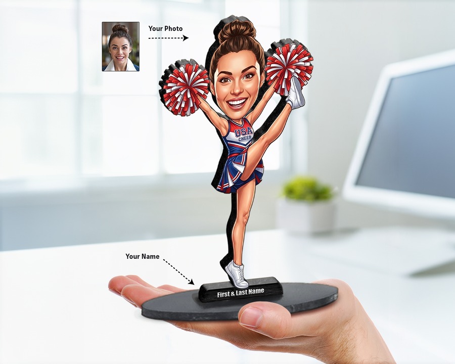 Cheerleader figurine — custom Sport gift
