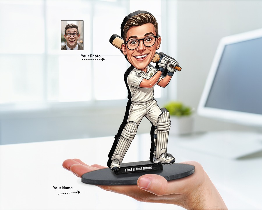 Cricket Player figurine — custom Sport gift
