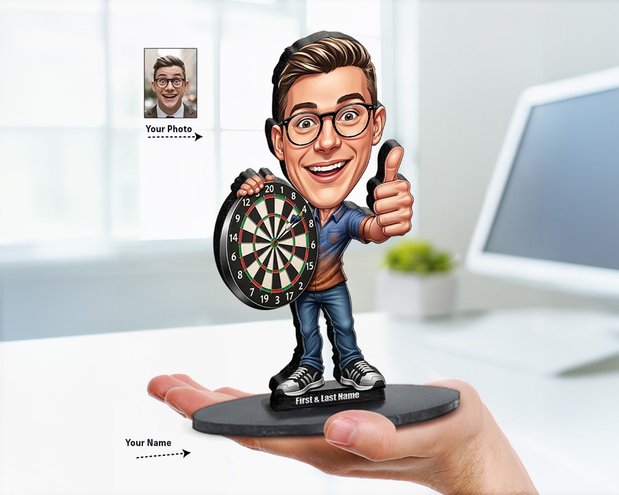 Darts Player figurine — custom Sport gift