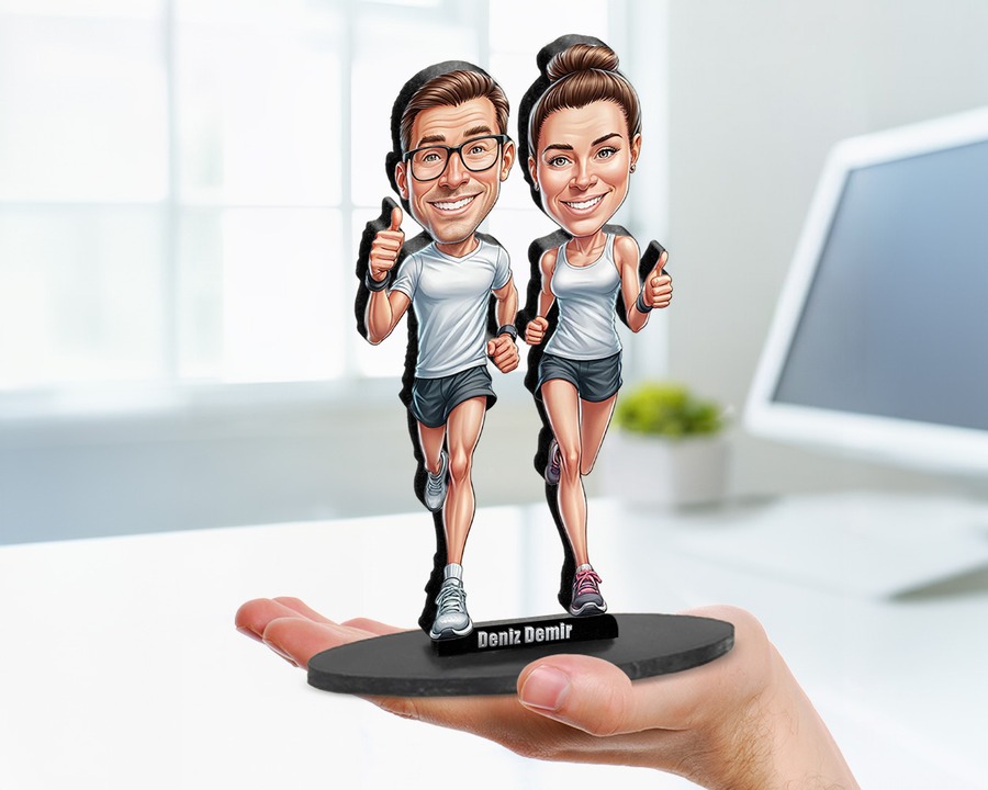 Runner figurine — custom personalized Sport gift, premium wood 8 inches