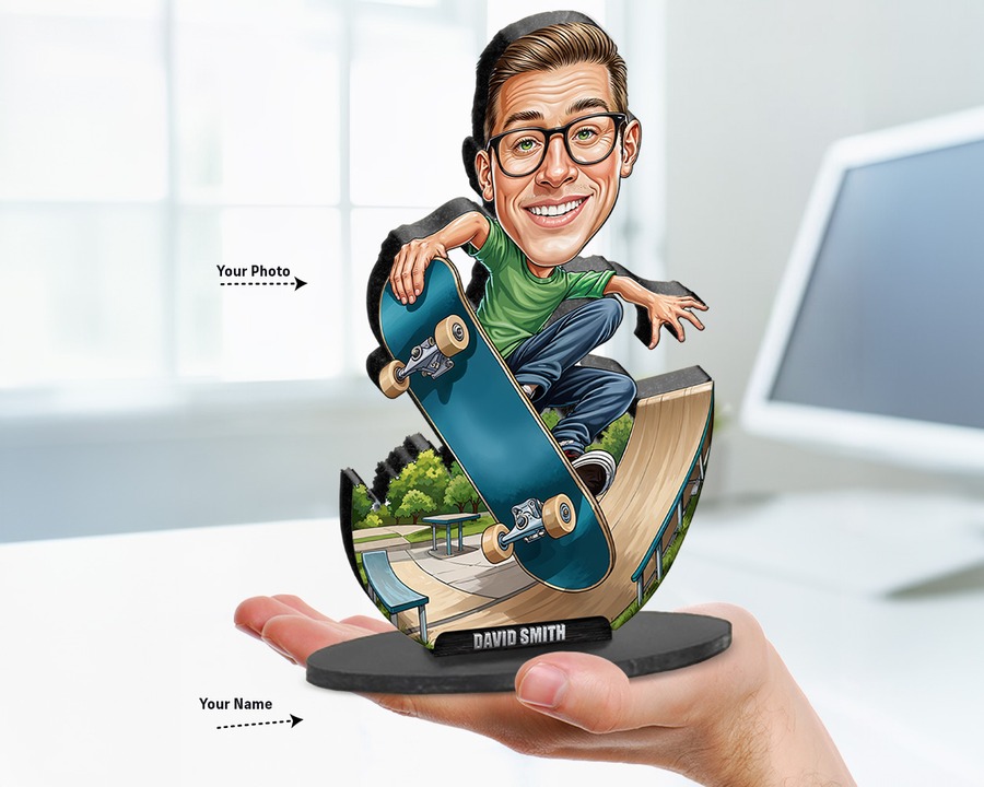 Skateboarder figurine — custom Sport gift