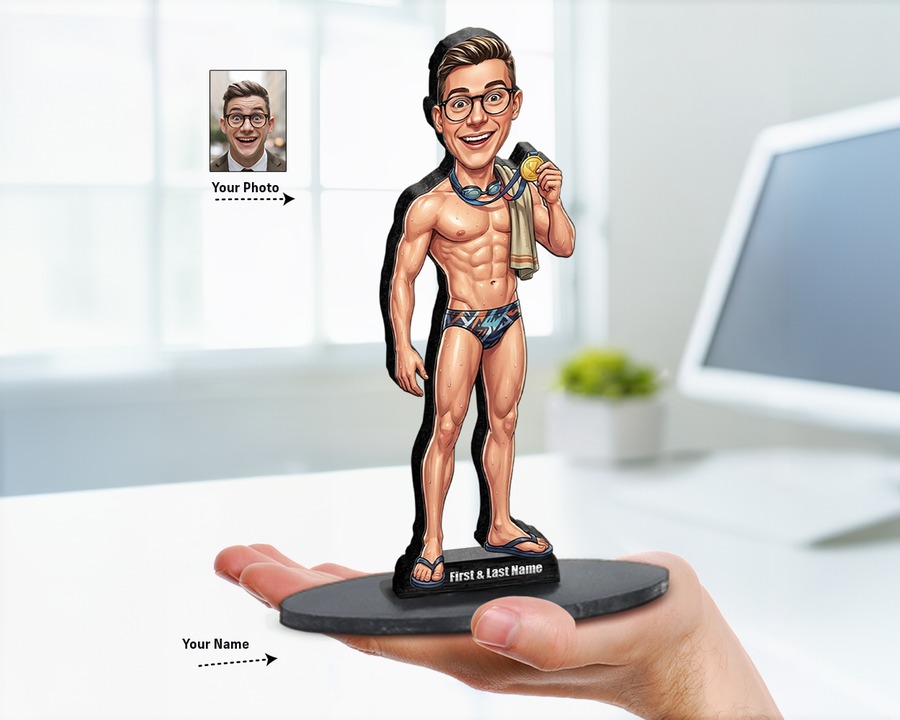Swimmer figurine — custom Sport gift