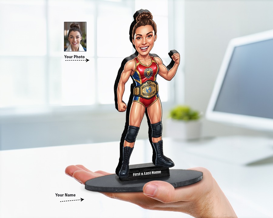 Wrestler figurine — custom Sport gift